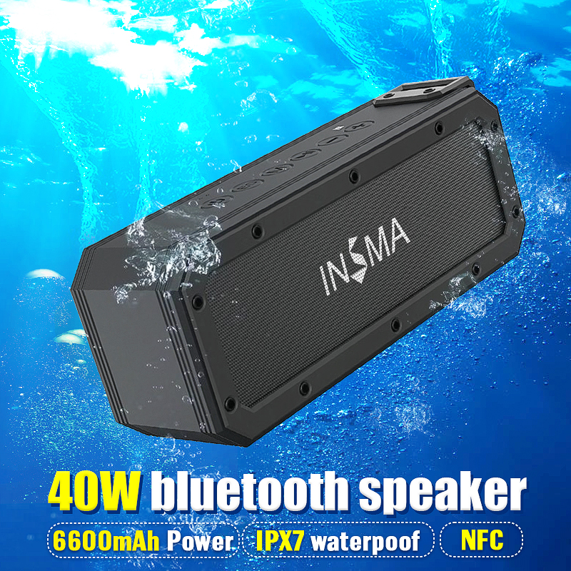 INSMA S400 PLUS 40W bluetooth Speaker NFC Portable Speakers IPX7 Waterproof Subwoofer Outdoor TWS Boombox Wireless Loudspeakers ► Photo 1/6