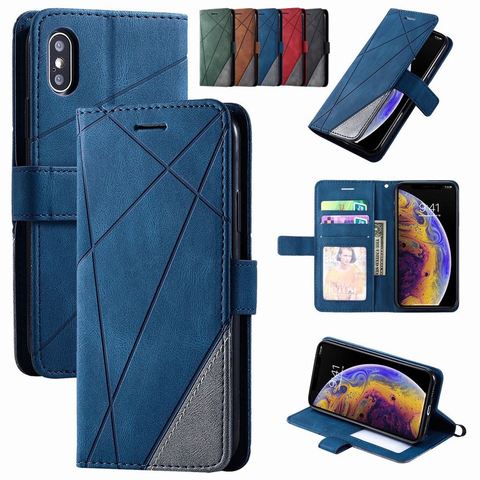 Stand Business Phone Holster For Samsung Galaxy A51 A10 A10S A20 A30 A20E A20S A40 A50 A30S A50S Rhombus Stripe Wallet Case D21G ► Photo 1/6