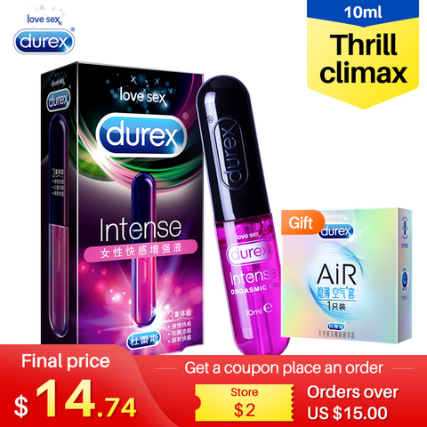 Durex Lubricant Intense Orgasmic Gel 10ml Lube Drops Strong Enhance Exciter for Women Safe Sex Toys Intimate Goods for Couples ► Photo 1/6