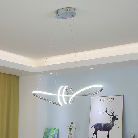 Chrome Finished Minimalism DIY Hanging Modern Led Pendant Lights For Dining Room Bar suspension luminaire suspendu Pendant Lamp ► Photo 1/6