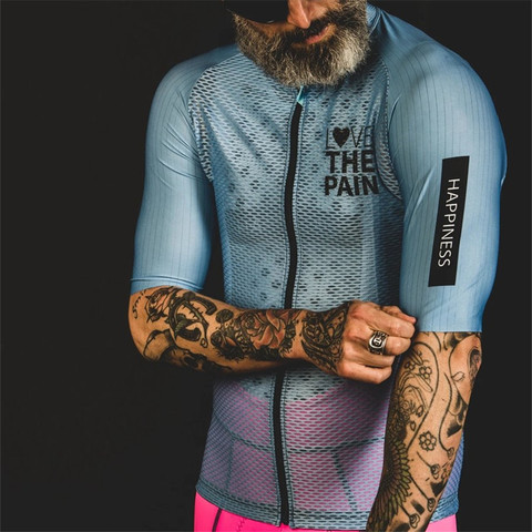 Love The Pain Men Cycling Jersey Road Bicycle Shirt Bike Quick Dry Jersey Summer Short Sleeve Breathable Maillot Ciclismo Hombre ► Photo 1/6