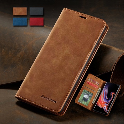 Ultra Slim Leather Case for Samsung A71 A51 A21 A01 S10e Note20 Ultra S20 S10 Plus Flip Cover A70 A50 A40 A20e A10 S9 S8 Plus S7 ► Photo 1/6