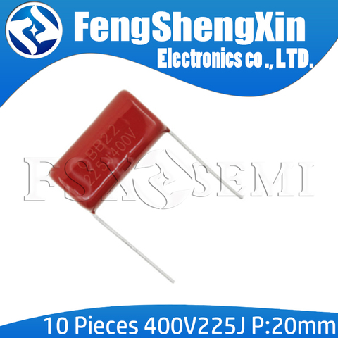 10pcs/lot 400V225J 2.2UF Pitch 20M 225J400V 225 400V 2200PF CBB Polypropylene film capacitor ► Photo 1/1