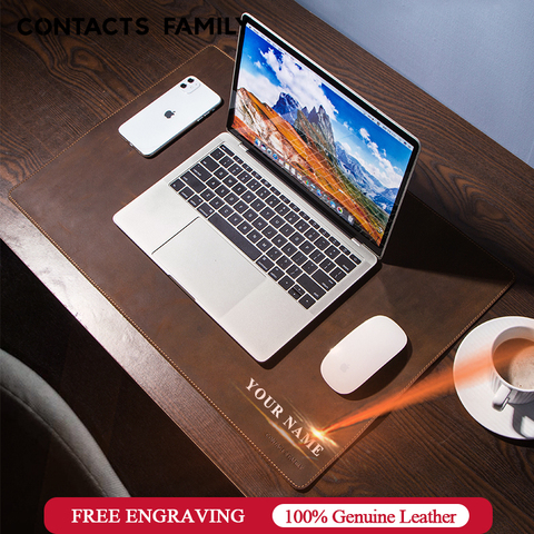 CONTACT'S FAMILY 100% Nubuck Leather Mouse Pad Solid Color Keyboard Mouse Mat Office Computer Desk Mat Mousepad Gaming Mice Pad ► Photo 1/6