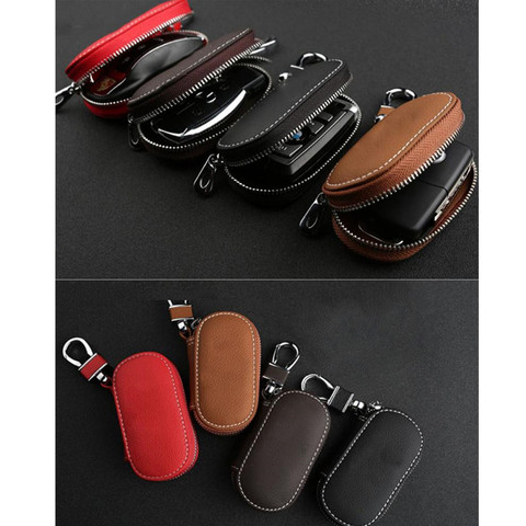 Men Key Holder Housekeeper Leather Car Key Wallets Keys Organizer Women Keychain Covers Zipper Key Case Bag Unisex Pouch Purse ► Photo 1/6