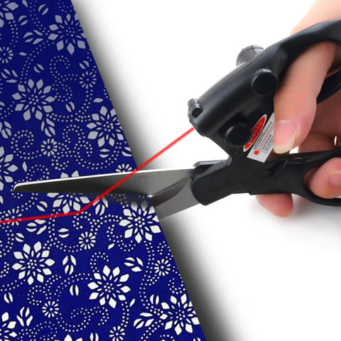 Good Laser Guided Needlework Scissors Tailor's Embroidery and Sewing Scissor for Fabric DIY Infrared Positioning Lazer Stainless ► Photo 1/6