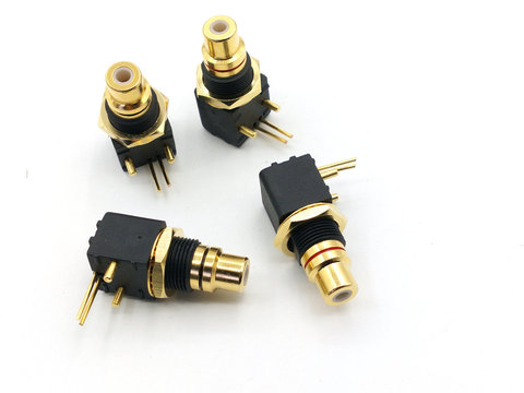 2PCS brass RCA CONNECTOR RCA female Socket PCB PANEL MOUNT Soldering Iron adapter ► Photo 1/6