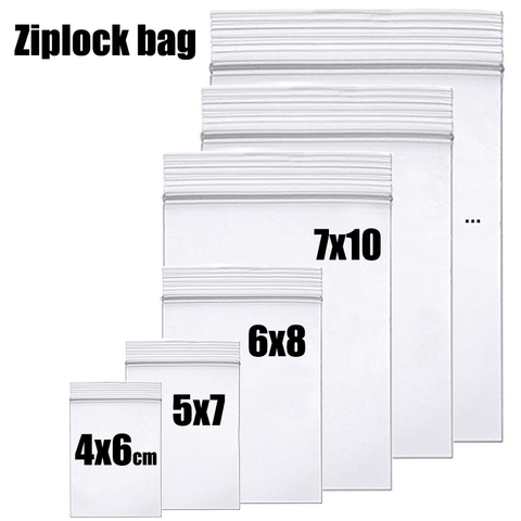 Thick Clear Zip Lock Ziplock Storage Bags Heavy-Duty Transparent Plastic  Zip Package Small Jewelry Packing Reclosable Poly Bag