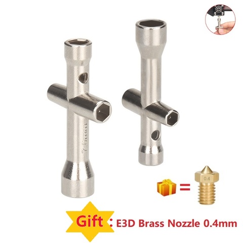 MEGA 2PCS Hexagonal Cross Mini Wrenches Spanner 3D Printer Parts Maintenance Tool for M2 M2.5 M3 M4 Screw Nut E3D Nozzles ► Photo 1/6