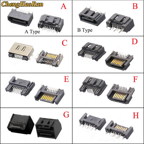 ChengHaoRan 1pcs SATA Type A B 7 Pin Straight DIP Male Connector For Hard Drive HDD 90/180 Degrees ► Photo 1/2