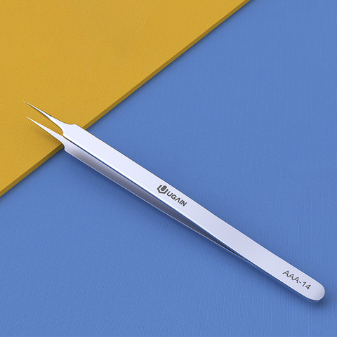 Metal anti-static straight tip tweezers sharp point Lengthen precision welding electronic ESD tweezers for soldering smd tool ► Photo 1/4