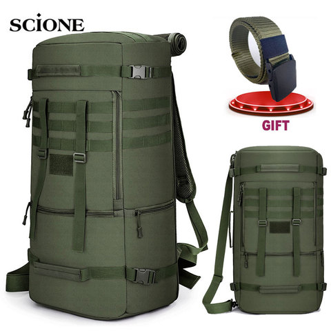NEW 60L Large Tactical Military Molle Backpack Bag Outdoor Camping Rucksack UK