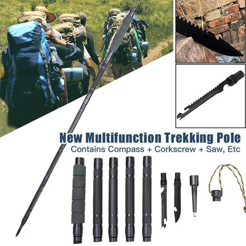 3 Style Multifunctional Trekking Pole  for Outdoor Camping Hiking Walking Sticks Anti Shock Hiking Stick Outdoor Survival Tool ► Photo 1/6