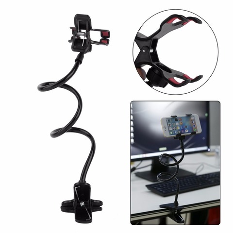 Lazy Shelf Bedside Mobile Phone Holder Clip For Smart Phone Adjustable Stand Holder Bed Table Desk Long Bending Foldable Support ► Photo 1/6