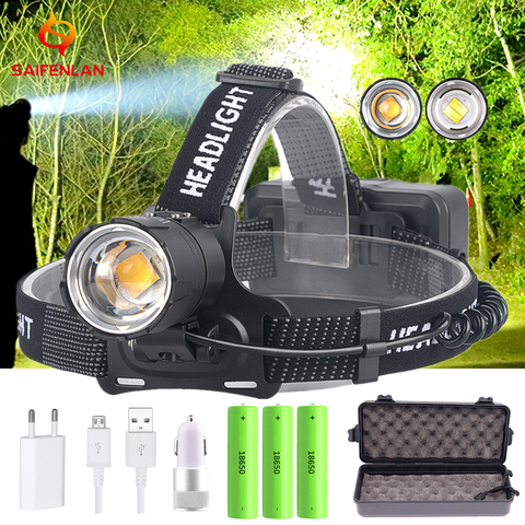 60000lumens High Power LED XHP70 XHP50 Headlamp Torch White Light USB Headlamp ZOOM 18650 Rechargeable LED Head Lamp 7500mah ► Photo 1/1