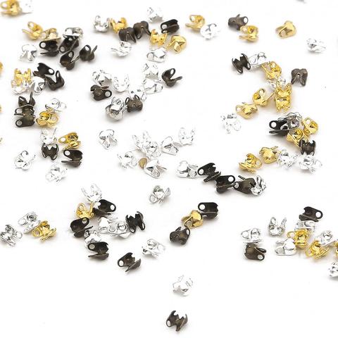 100pcs 2.5x4mm  Jewelry Finding Gold Silver Plated End Crimps Beads Ball Chain Connector Clasp Findings ► Photo 1/6