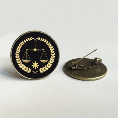 New lawyer unique justice referee glass brooch judge delicate balanced earrings convex round fashion jewelry ► Photo 1/1