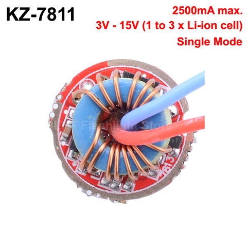 KZ-7811 17mm 2500mA 3V - 15V 1 to 3-cell 1-Mode Driver Board (1 pc) ► Photo 1/3