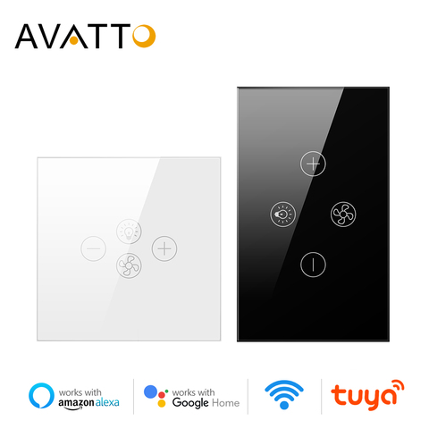 AVATTO Smart Wifi Fan Light Switch,EU/US Ceiling Fan Lamp Switch Tuya Remote Various Speed Control Work with Alexa, Google Home ► Photo 1/6