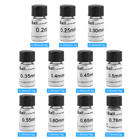 11Pcs/lot BGA Reballing Leaded BGA Balls 0.2/0.25/0.3/0.35/0.4/0.45/0.5/0.55/0.6/0.65/0.76mm Solder Balls For Reballing Stencil ► Photo 1/6