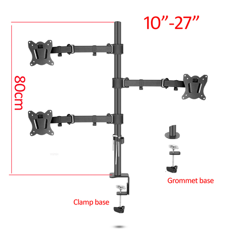 (80cm) DL-T902-380II Full Motion three Monitor desktop stand Holder 10