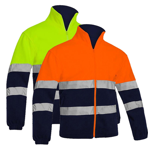 Men's Two Tone High Visibility Reflective Polar Fleece Jacket Safety Jacket Warm Work Wear ► Photo 1/5