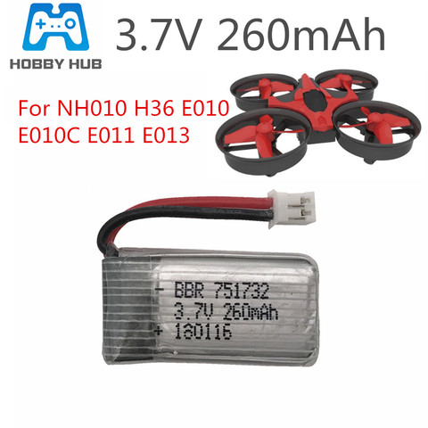 3.7V 260MAH For Eachine E010 E010C E011 E013 H36 Mini RC Quadcopter 3.7V 260MAH 30C Libo Battery 1pcs to 2pcs ► Photo 1/1