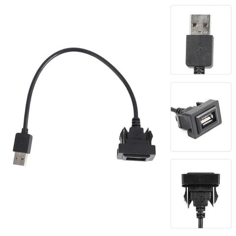 Black Car Dash Flush Mount USB Port Panel Male to Female Extension Cable Strict Quality Standards Excellent Plastic Adapter ► Photo 1/6