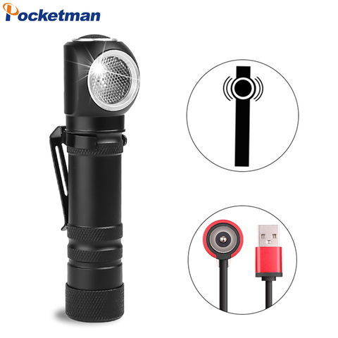 Magnetic USB Charging Flashlight XHP50 LED Flashlight Rechargeable with Built-in 18650 Battery 12 Lens Waterproof Head Torch ► Photo 1/6