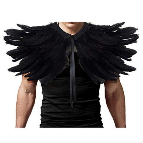 Feather fake collar Victorian Real Natural Feather Shrug Shawl Shoulder Wrap Cape Gothic Collar Cosplay Costume Performance ► Photo 1/4