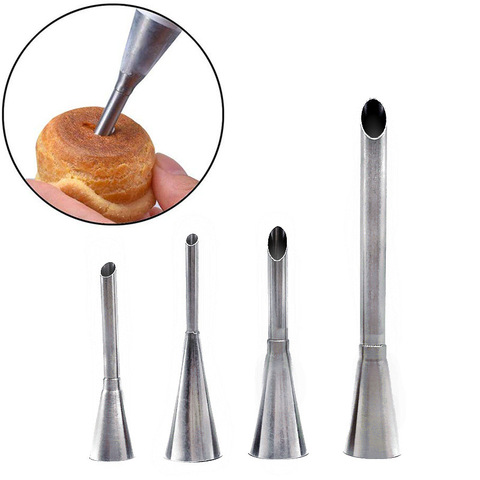4pcs Cream Icing Piping Nozzles Stainless Steel Eclair Puff Nozzles Cupcake Filling Tubes Pastry Injector Syringe Piping Tips ► Photo 1/6