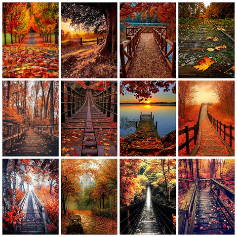 Evershine Diamond Painting Autumn Cross Stitch Full Square Rhinestone Mosaic Embroidery Landscape Diamond Art Kit ► Photo 1/6