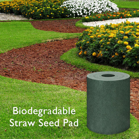 Behogar 10FT Biodegradable Grass Seed Pad Mat Blanket Roll Garden Backyard Plant Growing Solution for Lawns Sun Shade 3x0.2m ► Photo 1/6