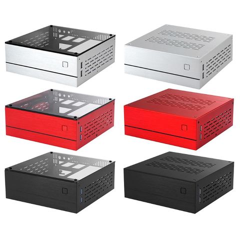 B01 Mini ITX Computer Case Chassis Aluminum/Glass Briefcase Desktop PC Enclosure ► Photo 1/6