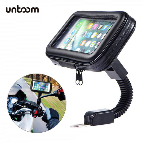 Motorcycle Telephone Holder Support Moto Bicycle Rear View Mirror Stand Mount Waterproof Scooter Motorbike Phone Bag for Samsung ► Photo 1/6