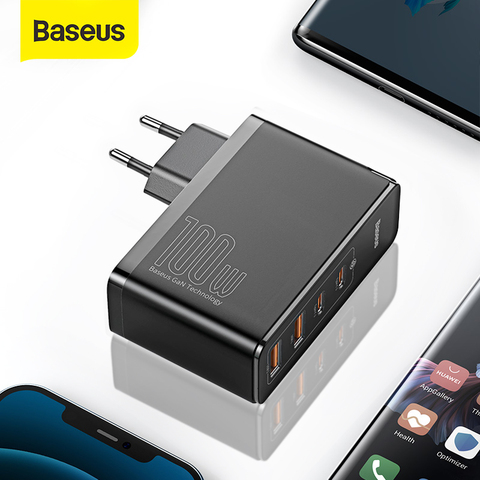 Baseus GaN Charger 100W USB Type C PD Fast Charger with Quick Charge 4.0 3.0 USB Phone Charger For MacBook Laptop Smartphone ► Photo 1/6
