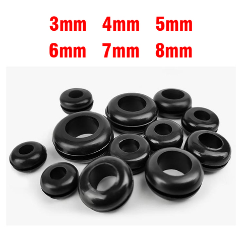 10-100PCS 3/4/5/6/7/8/10/12/14/16/18/20/25mm Inner Diameter Cable Wiring Rubber Grommets Gasket Ring Wire Protective Loop ► Photo 1/6