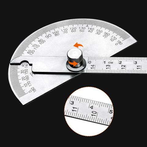Vastar 180 Degree Adjustable Protractor Stainless Steel Angle Gauge Round Head Caliper Measuring Ruler ► Photo 1/6