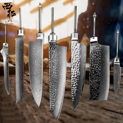 XTUO Damascus Steel Chef Knife Forged Antistick Boning Fruit Cut Meat Bread Sharp Blank Craftsman Handmade Handle Semi-finished ► Photo 1/6