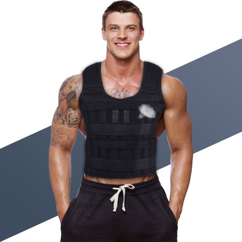 30KG Loading Weight Vest Boxing Weight Training Fitness Gym Equipment Workout Adjustable Exercise Waistcoat Jacket Sand Clothing ► Photo 1/6