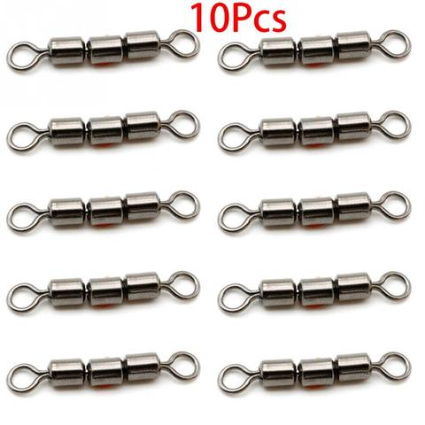 10pcs Fishing Swivels Spinning Bearing Flexible Rolling High Tensile Safe Quick Connect Triple Lightweight Stainless Steel ► Photo 1/6