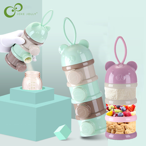 3 / 4 layers Bear Style Portable Baby Food Storage Box Essential Cereal Infant Milk Powder Box Toddle Snacks Container ZXH ► Photo 1/6