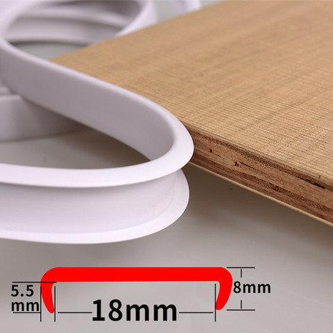 1M Self Adhesive pvc edge banding strip sealing tape 18mm U-shaped veneer sheets for Furniture Cabinet Desk Edge Guard protector ► Photo 1/6