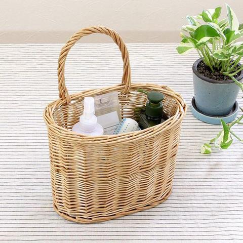 Hanging Storage Basket Handmade Weave Wicker Organizer Picnic bread fruit basket, wall basket for Home Kitchen With Handle ► Photo 1/6