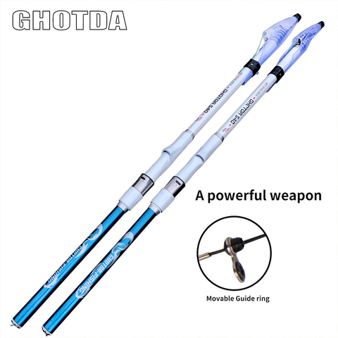 GHOTDA Telescopic Fishing Rod 3.6/4.5/5.4/6.3M High Carbon Travel UltraLight Spinning fishing rod ► Photo 1/6