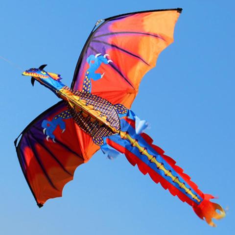 Outdoor Colorful 3D Dragon Flying Kite with 100m Tail Line Children Kids Toys ► Photo 1/6