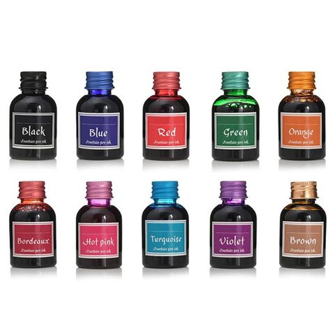 10Pcs 30ml Colorful Fountain Pen Ink Refilling Inks Business Pens Inks  Financial Office Student Stationery School Supplies ► Photo 1/6