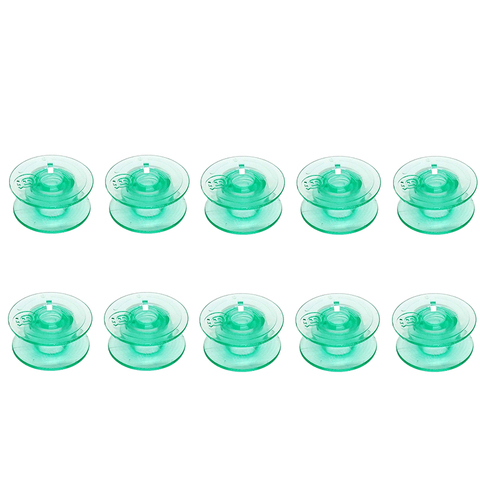 10PCS Green Plastic Sewing Machine Bobbins Set #4131825-45 for Husqvarna Viking White with Thread Hole ► Photo 1/2