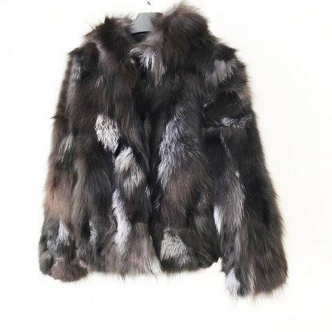 2022 Silver Fox Fur Hooded Jacket Wholesale Fur Women's Coat  New 100% Real Fur Coat For Winter Warm Overcoat TSR626 ► Photo 1/6