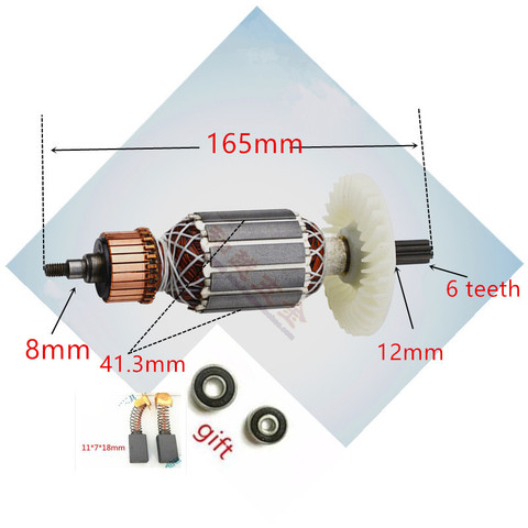 220V-230V ARMATURE Rotor Anchor replace  for Hitachi 360591E DH40MRY DH40M DH40MR DH40SR DH40FR  Spline Shank  Rotary Hammer ► Photo 1/1